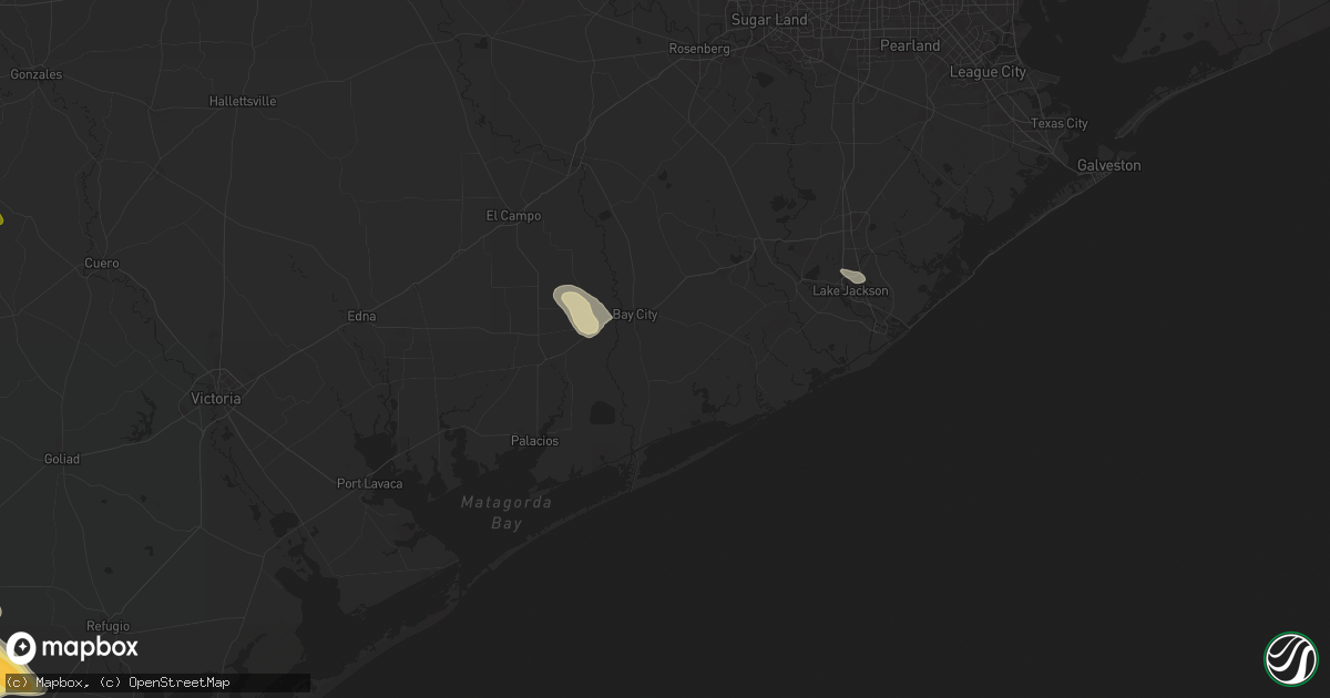 Hail map in Bay City, TX on November 1, 2025