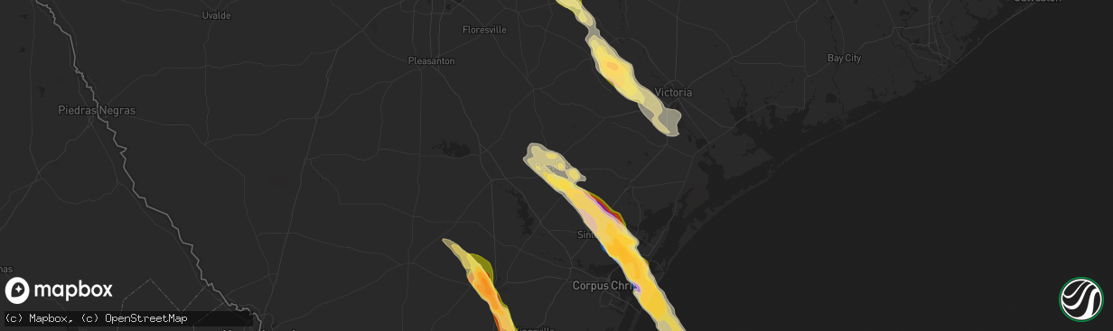 Hail map in Beeville, TX on November 1, 2025