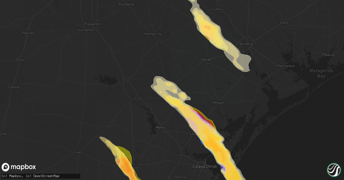 Hail map in Beeville, TX on November 1, 2025