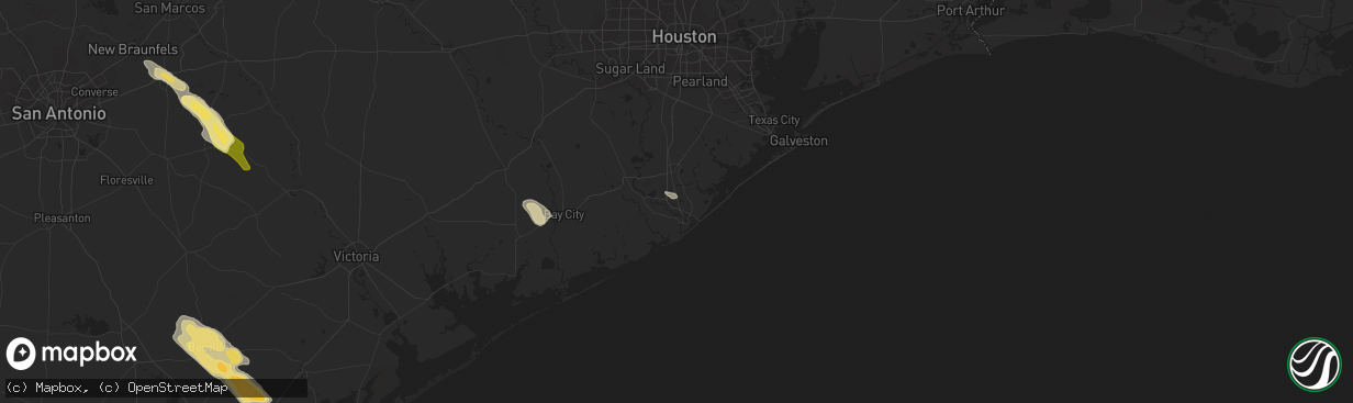 Hail map in Clute, TX on November 1, 2025