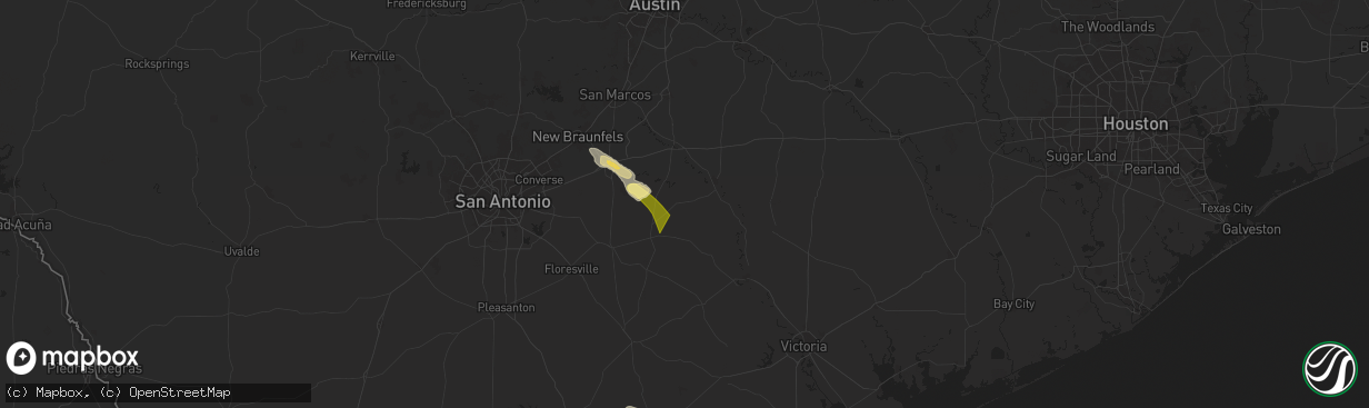 Hail map in Cost, TX on November 1, 2025