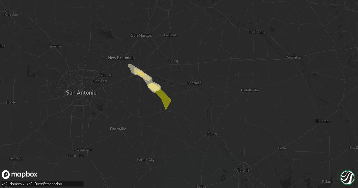 Hail map in Cost, TX on November 1, 2025