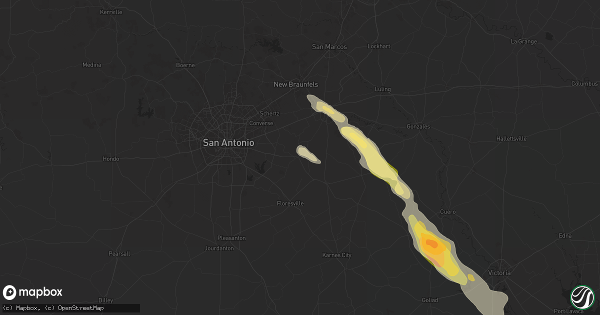 Hail map in La Vernia, TX on November 1, 2025