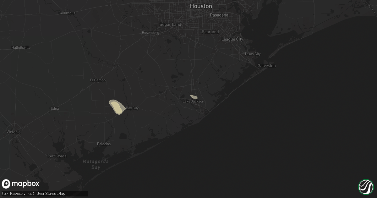 Hail map in Lake Jackson, TX on November 1, 2025