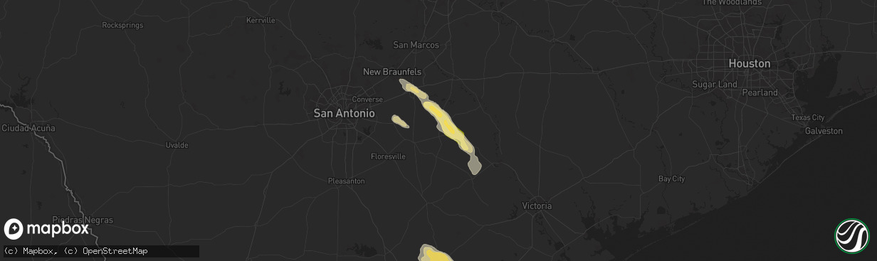 Hail map in Nixon, TX on November 1, 2025