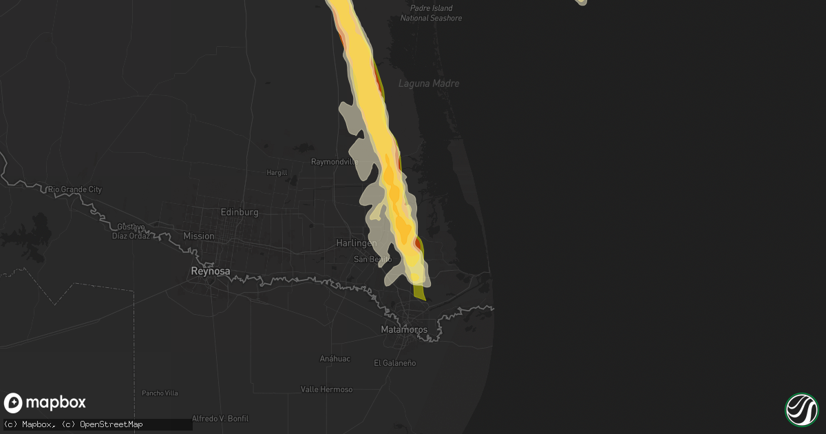 Hail map in Rio Hondo, TX on November 1, 2025