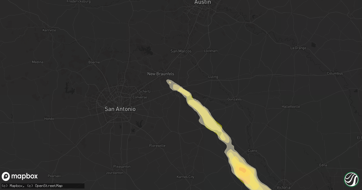 Hail map in Seguin, TX on November 1, 2025