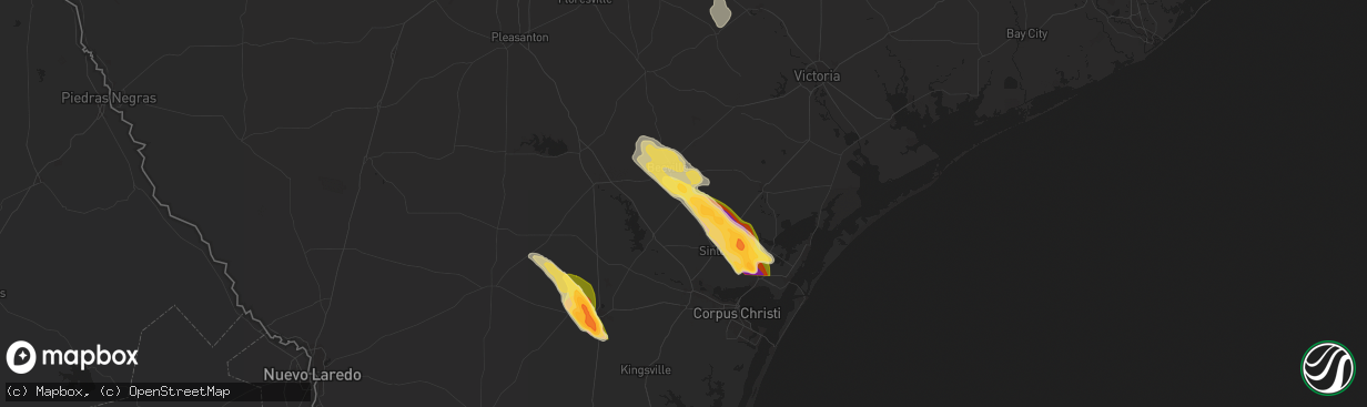 Hail map in Skidmore, TX on November 1, 2025