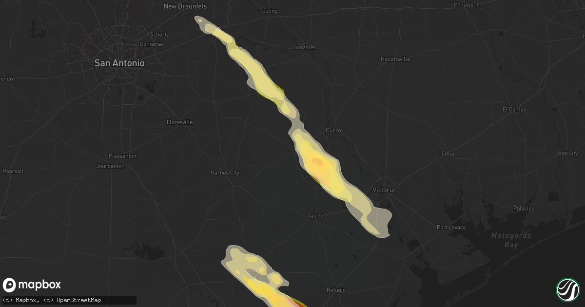 Hail map in Yorktown, TX on November 1, 2025