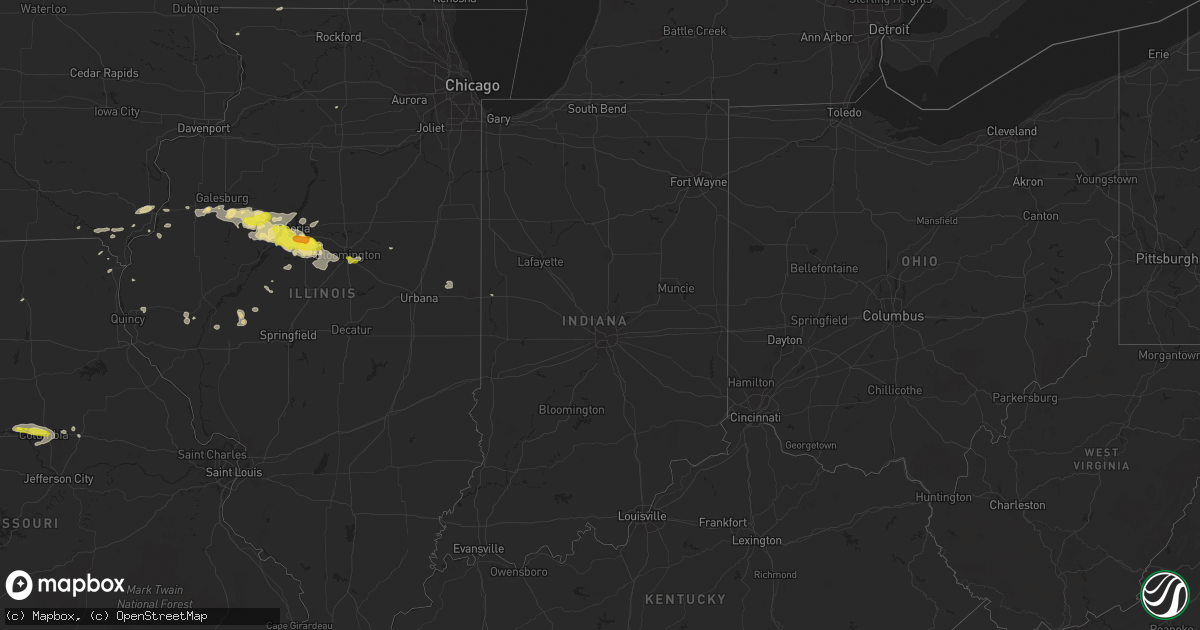 Hail map in Indiana on November 2, 2016
