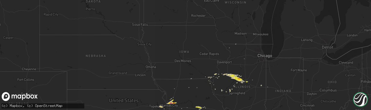 Hail map in Iowa on November 2, 2016