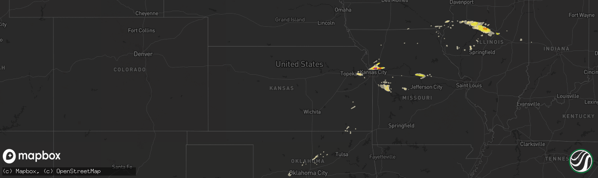 Hail map in Kansas on November 2, 2016