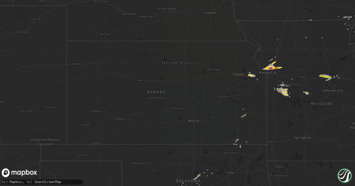 Hail map in Kansas on November 2, 2016