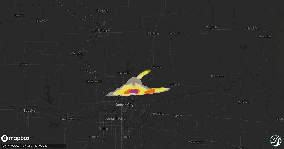 Hail map in Kearney, MO on November 2, 2016