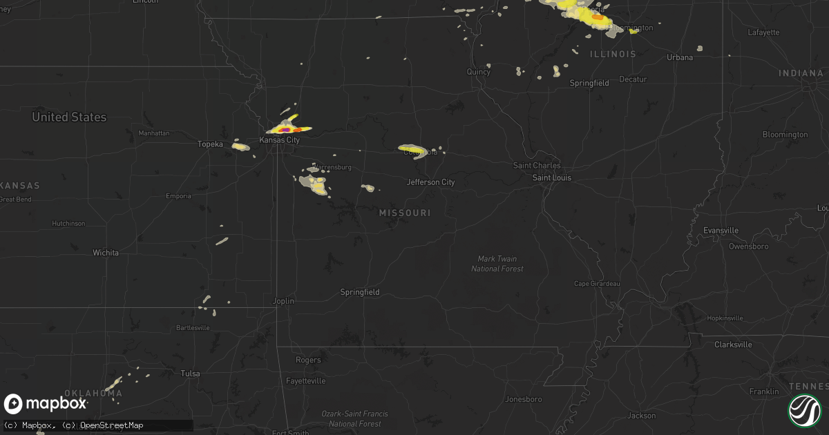 Hail map in Missouri on November 2, 2016