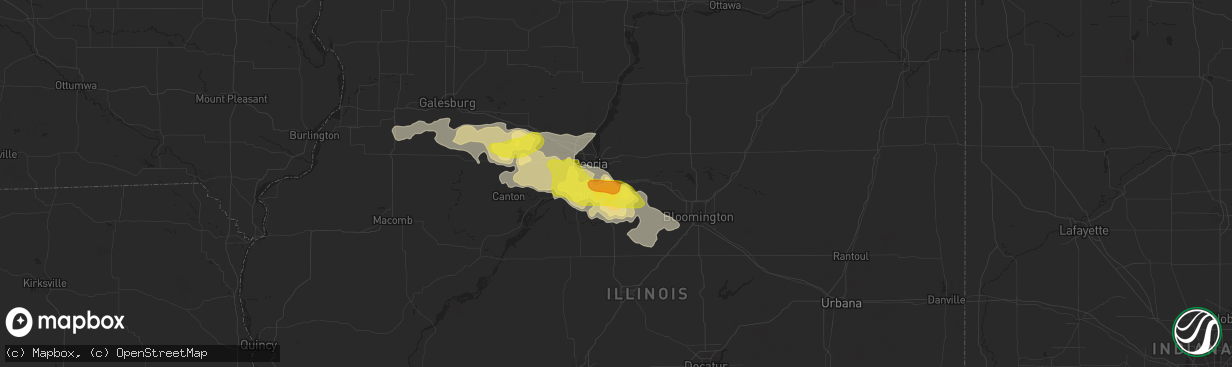 Hail map in Morton, IL on November 2, 2016