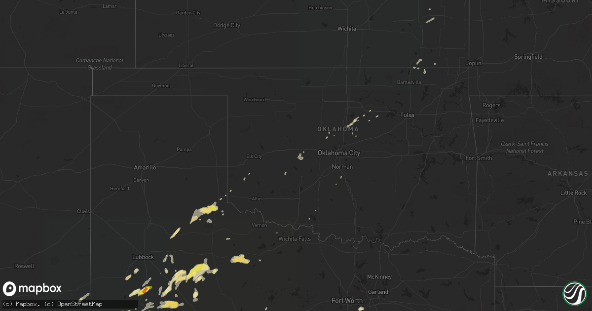 Hail map in Oklahoma on November 2, 2016