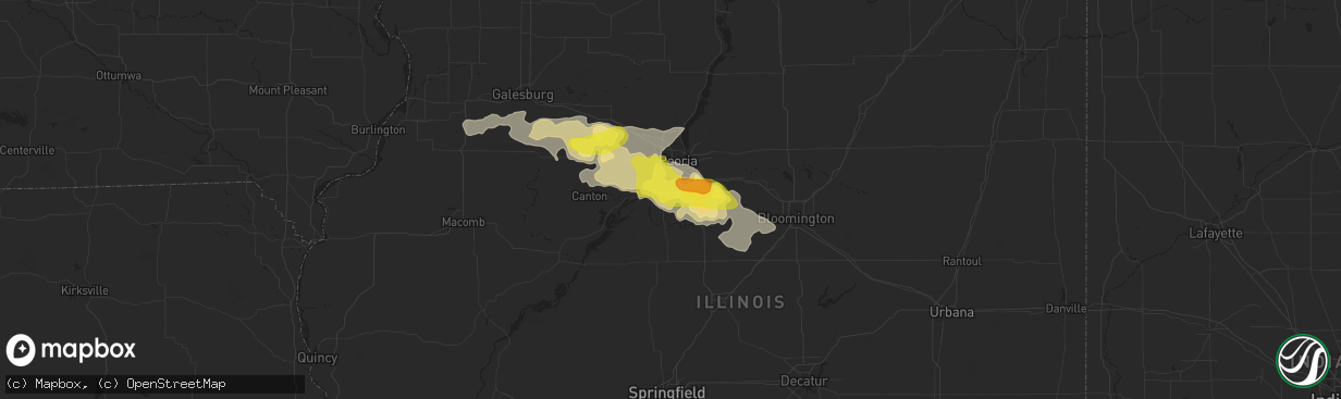 Hail map in Pekin, IL on November 2, 2016