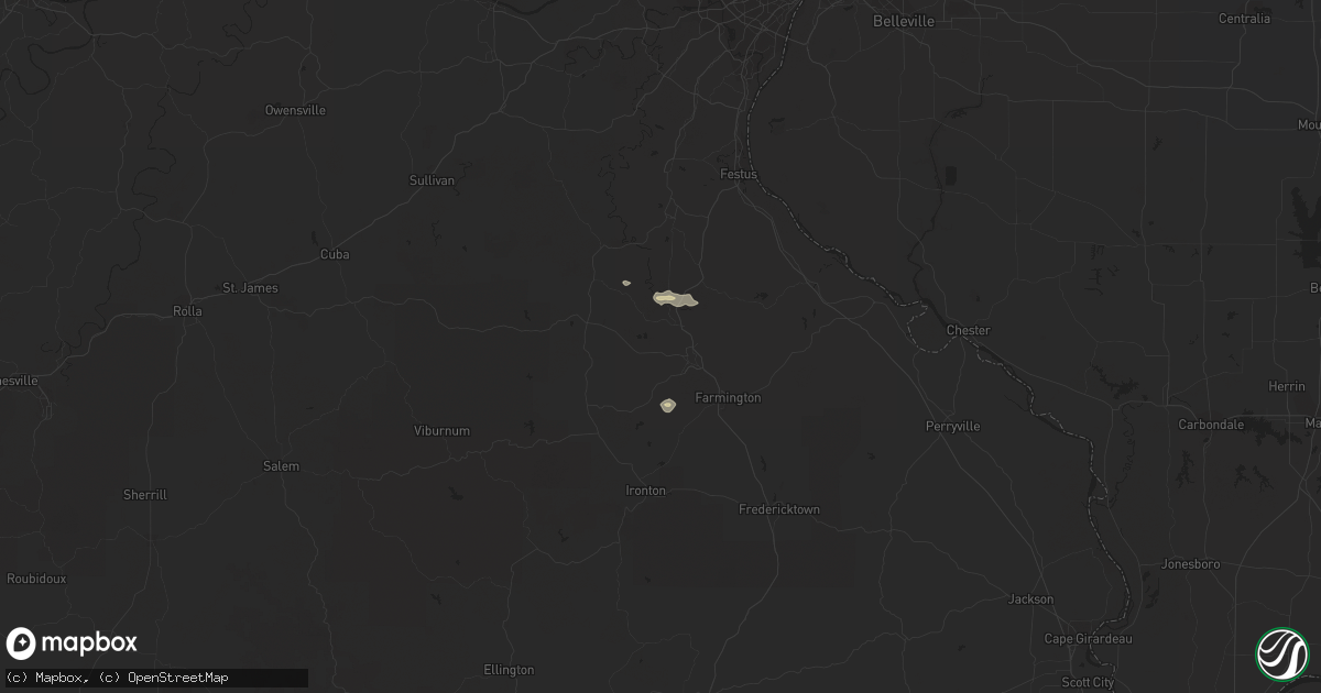 Hail map in Bismarck, MO on November 2, 2017