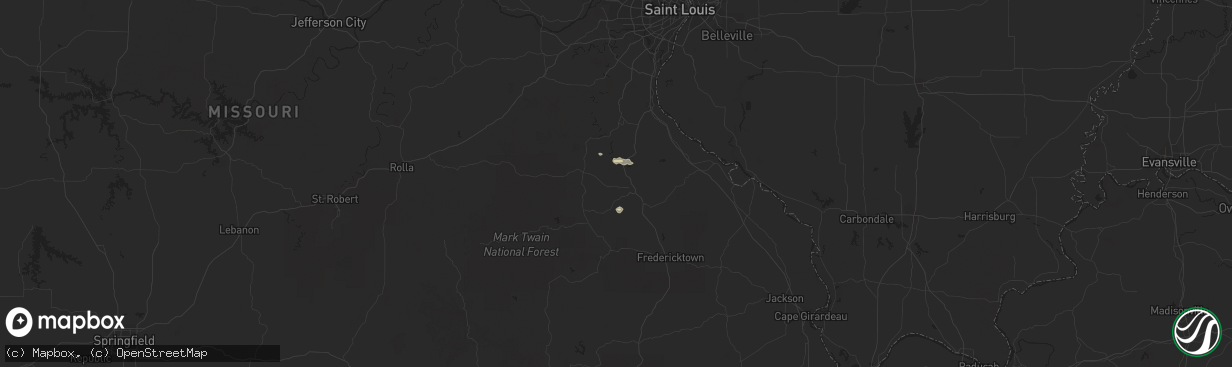 Hail map in Bonne Terre, MO on November 2, 2017