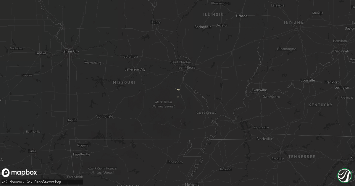 Hail map in Missouri on November 2, 2017