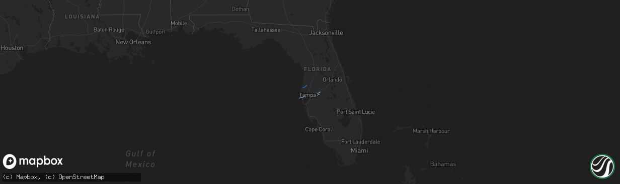 Hail map in Florida on November 2, 2018