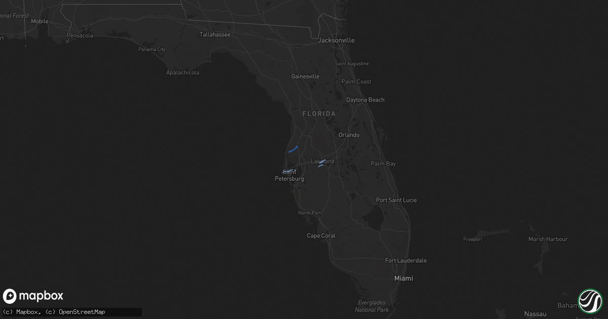 Hail map in Florida on November 2, 2018