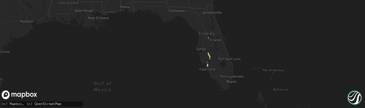 Hail map in Florida on November 2, 2022