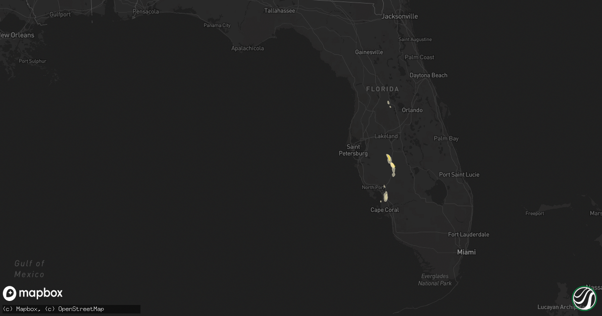 Hail map in Florida on November 2, 2022