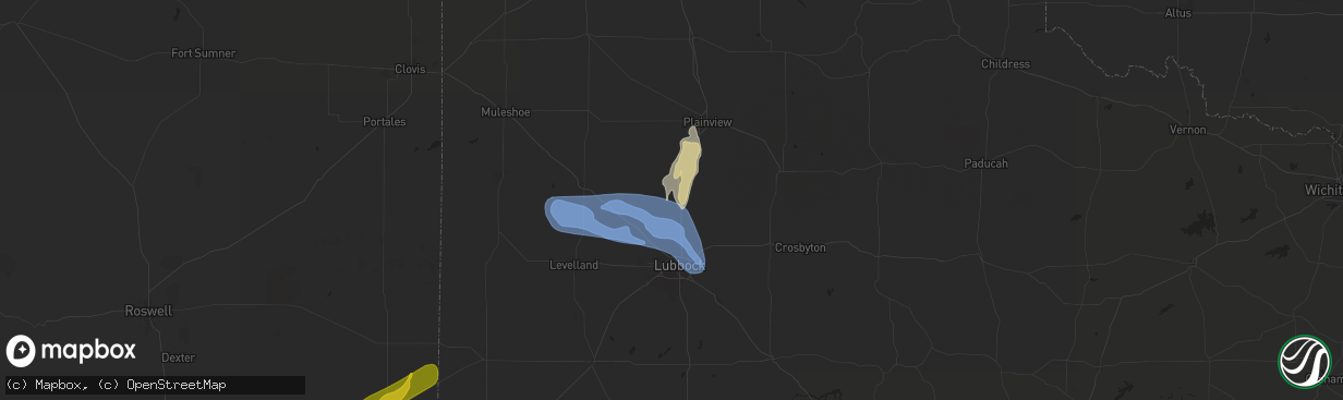 Hail map in Abernathy, TX on November 2, 2024