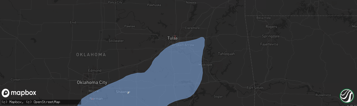 Hail map in Bixby, OK on November 2, 2024