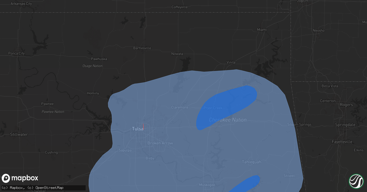 Hail map in Claremore, OK on November 2, 2024