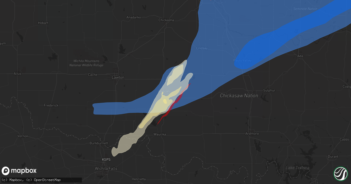 Hail map in Duncan, OK on November 2, 2024