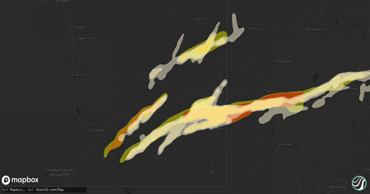 Hail map in Hobbs, NM on November 2, 2024