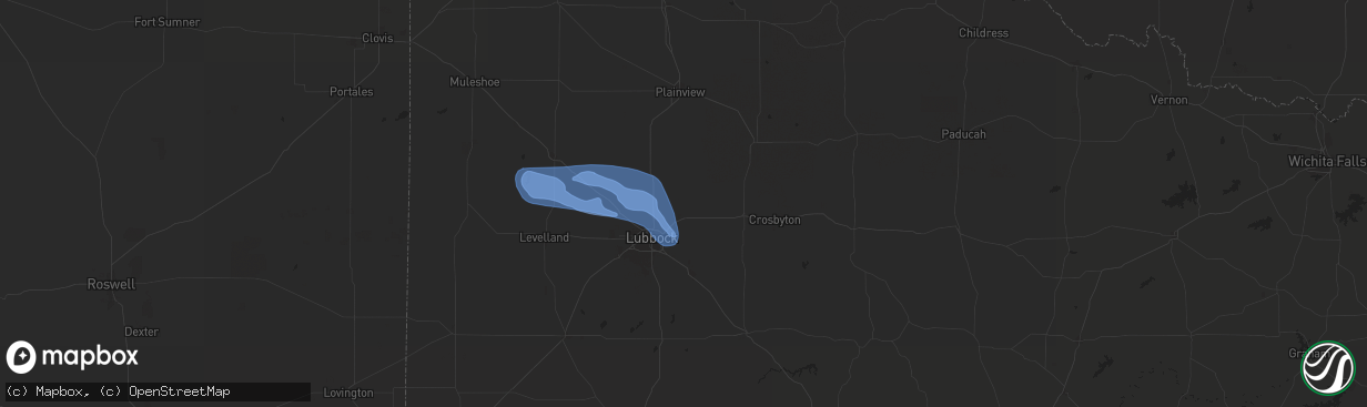 Hail map in Idalou, TX on November 2, 2024