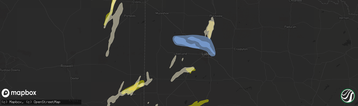 Hail map in Levelland, TX on November 2, 2024