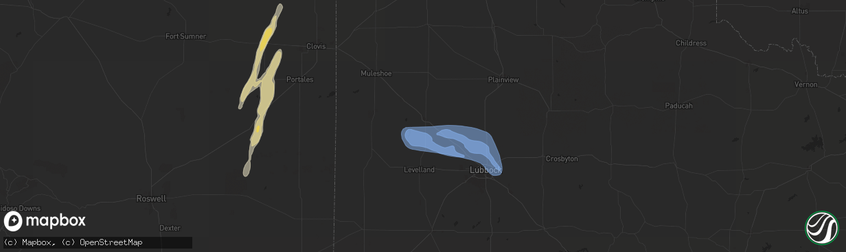 Hail map in Littlefield, TX on November 2, 2024