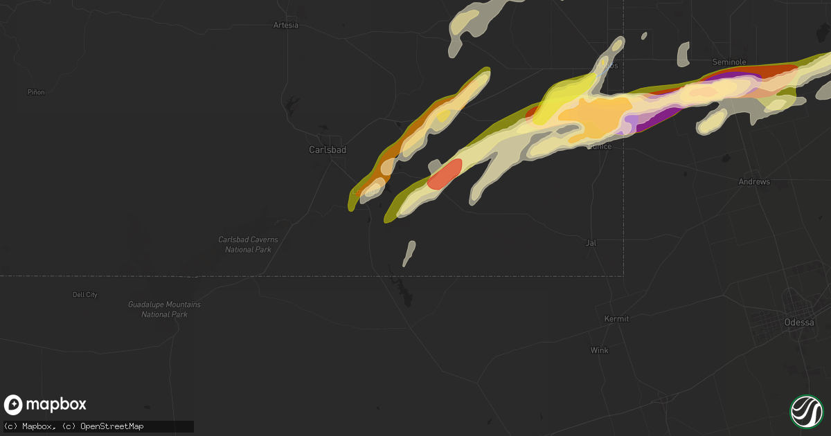 Hail map in Loving, NM on November 2, 2024