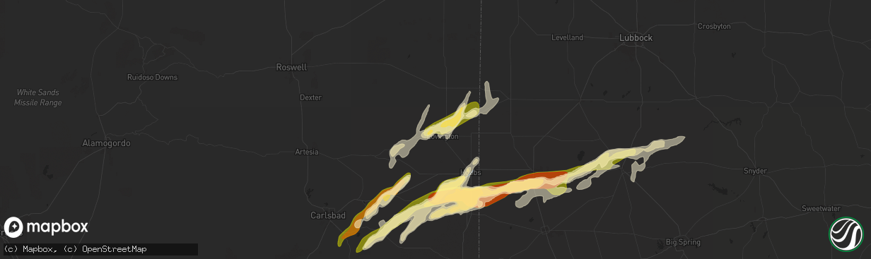 Hail map in Lovington, NM on November 2, 2024