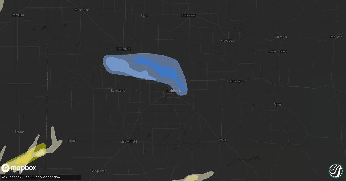 Hail map in Lubbock, TX on November 2, 2024