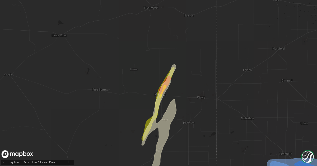 Hail map in Melrose, NM on November 2, 2024