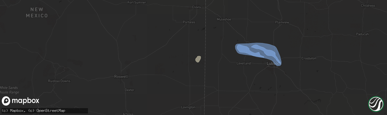 Hail map in Milnesand, NM on November 2, 2024