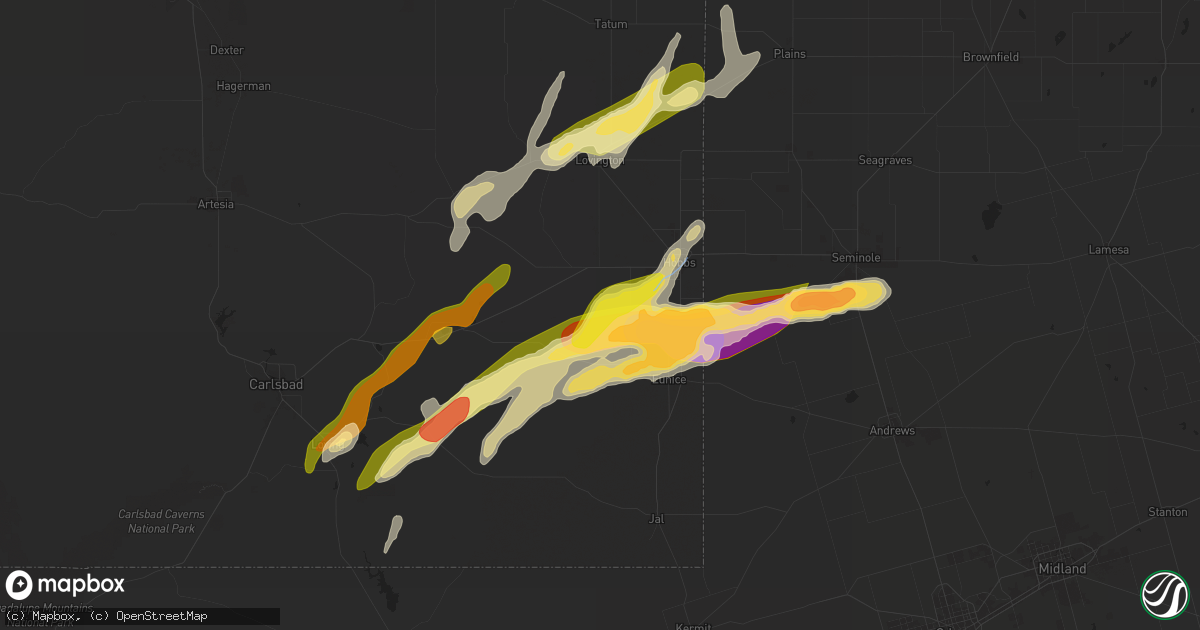 Hail map in Monument, NM on November 2, 2024