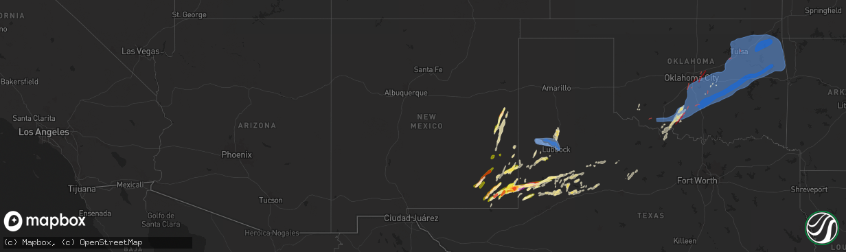 Hail map in New Mexico on November 2, 2024