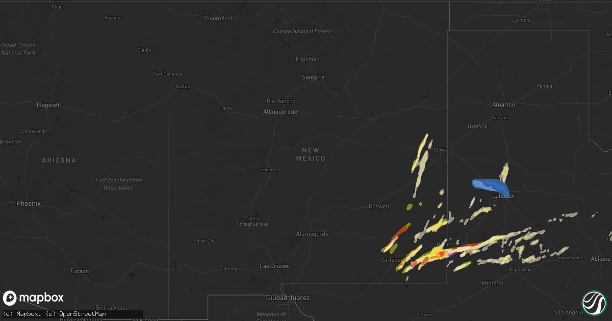 Hail map in New Mexico on November 2, 2024