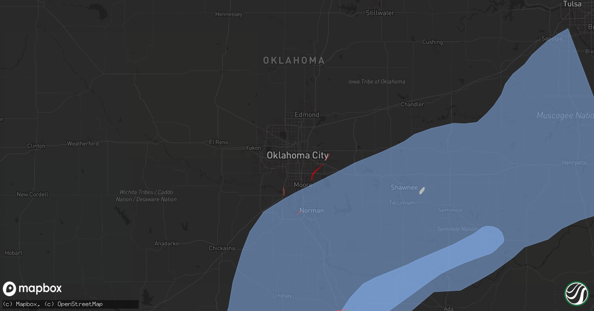 Hail map in Oklahoma City, OK on November 2, 2024
