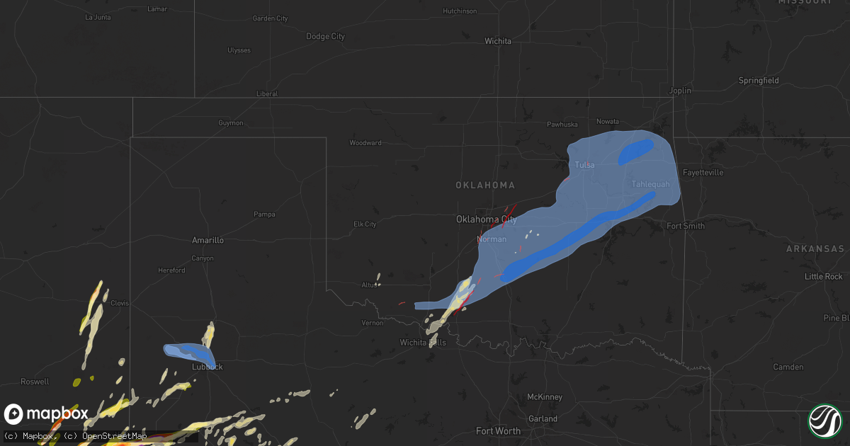 Hail map in Oklahoma on November 2, 2024