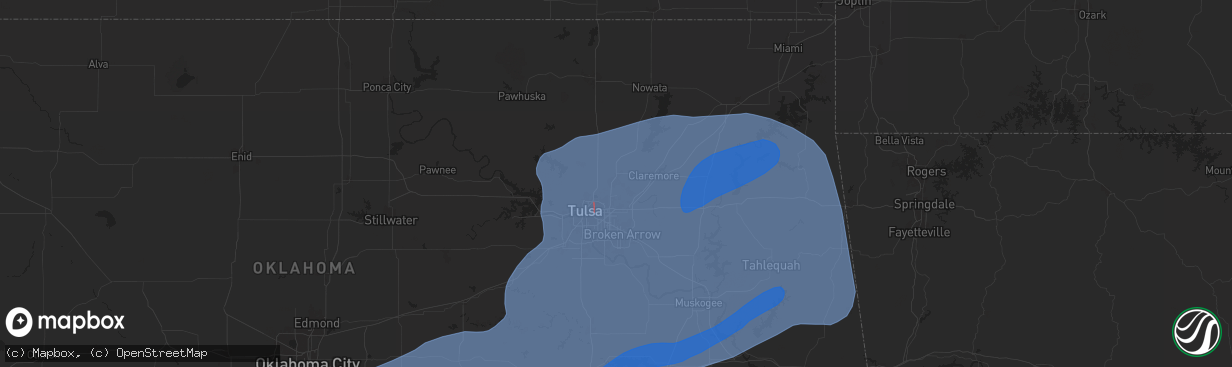 Hail map in Owasso, OK on November 2, 2024