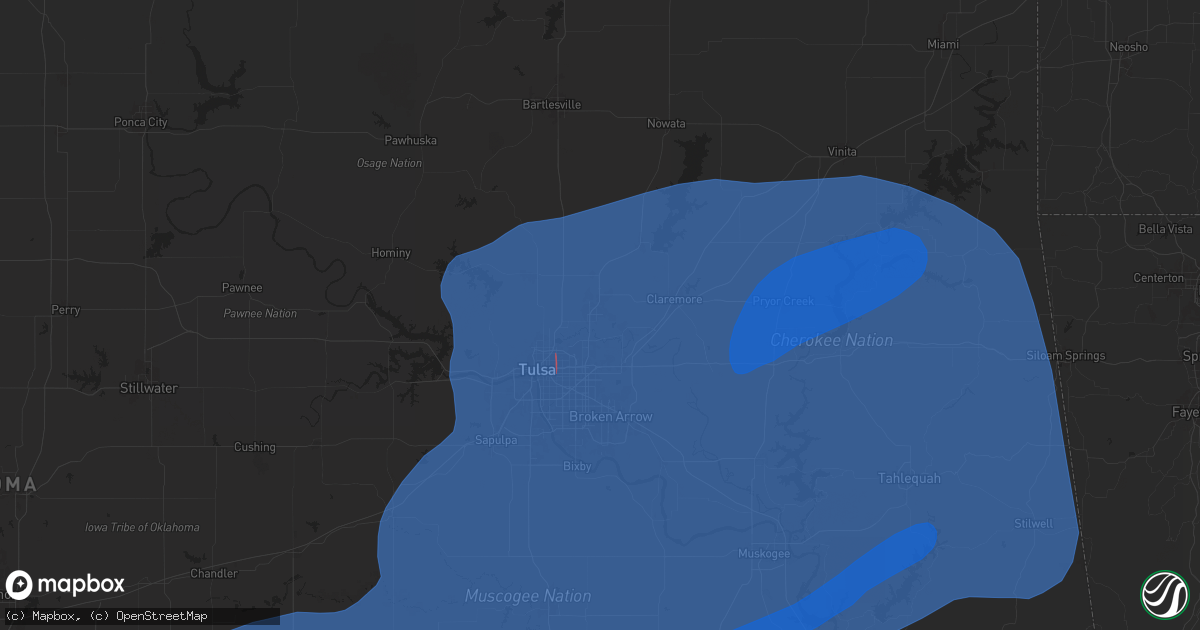 Hail map in Owasso, OK on November 2, 2024