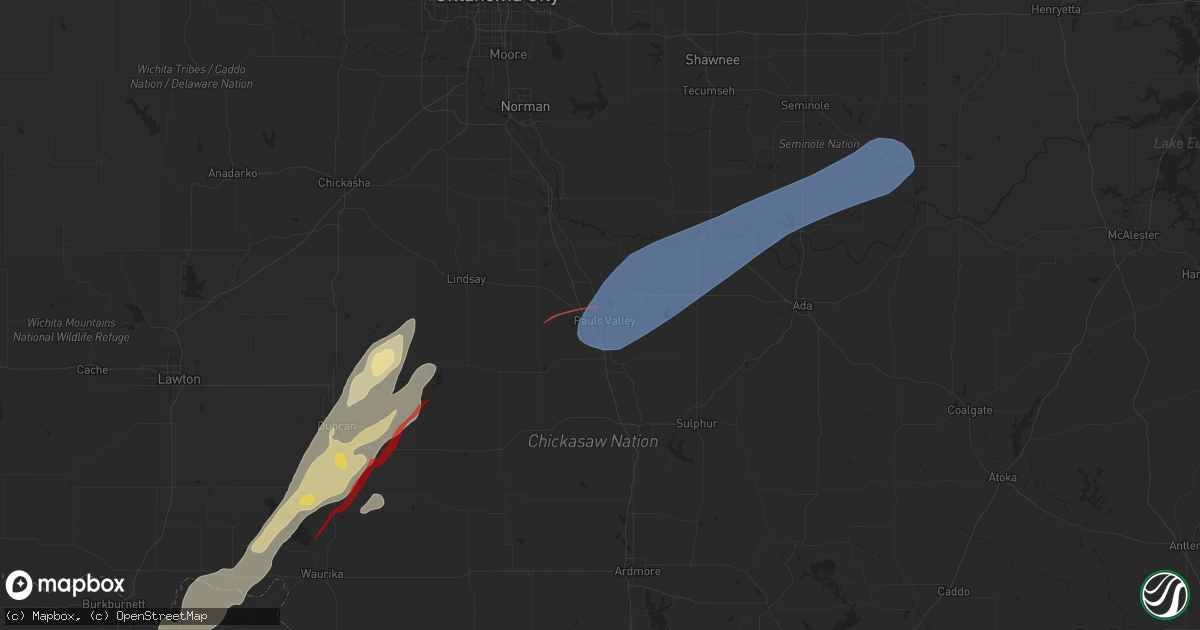 Hail map in Pauls Valley, OK on November 2, 2024